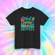 Float Drink Tan Repeat Shirt | Summer Pool Party Vibes | Fun Vacation Tee