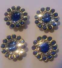 LOT of 4 pieces concho concha 14 mm crystal stones rhinestone Western