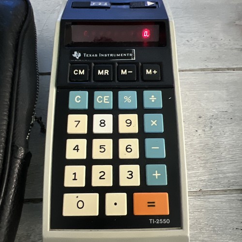 TEXAS INSTRUMENTS Vintage TI-2550 Electronic Calculator w/ Case Tested Works! - Picture 2 of 10