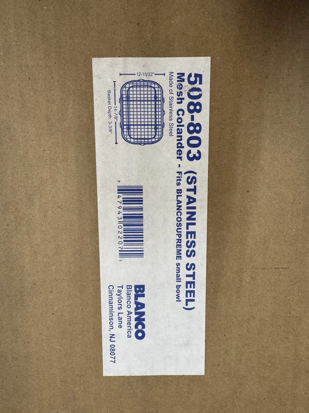 Blanco Stainless Steel Mesh Colander 508803