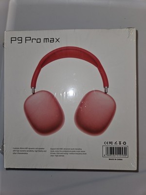 New P9 PRO MAX Headphones Noise Cancelling Bluetooth Earphones Pink / Red