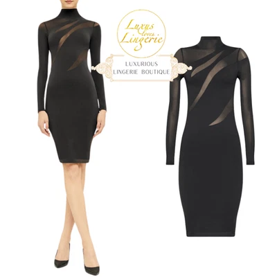SHEER OPAQUE DRESS by Wolford XS black schwarz Kleid mit transparent Design - Bild 1 von 4
