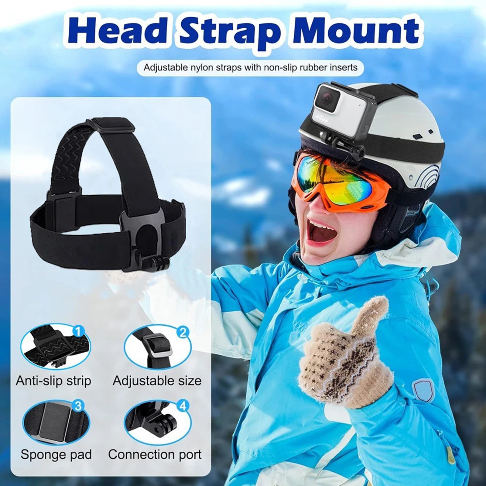 Chest Mount Harness Strap Adjustable Action Camera Chest Strap Harness 