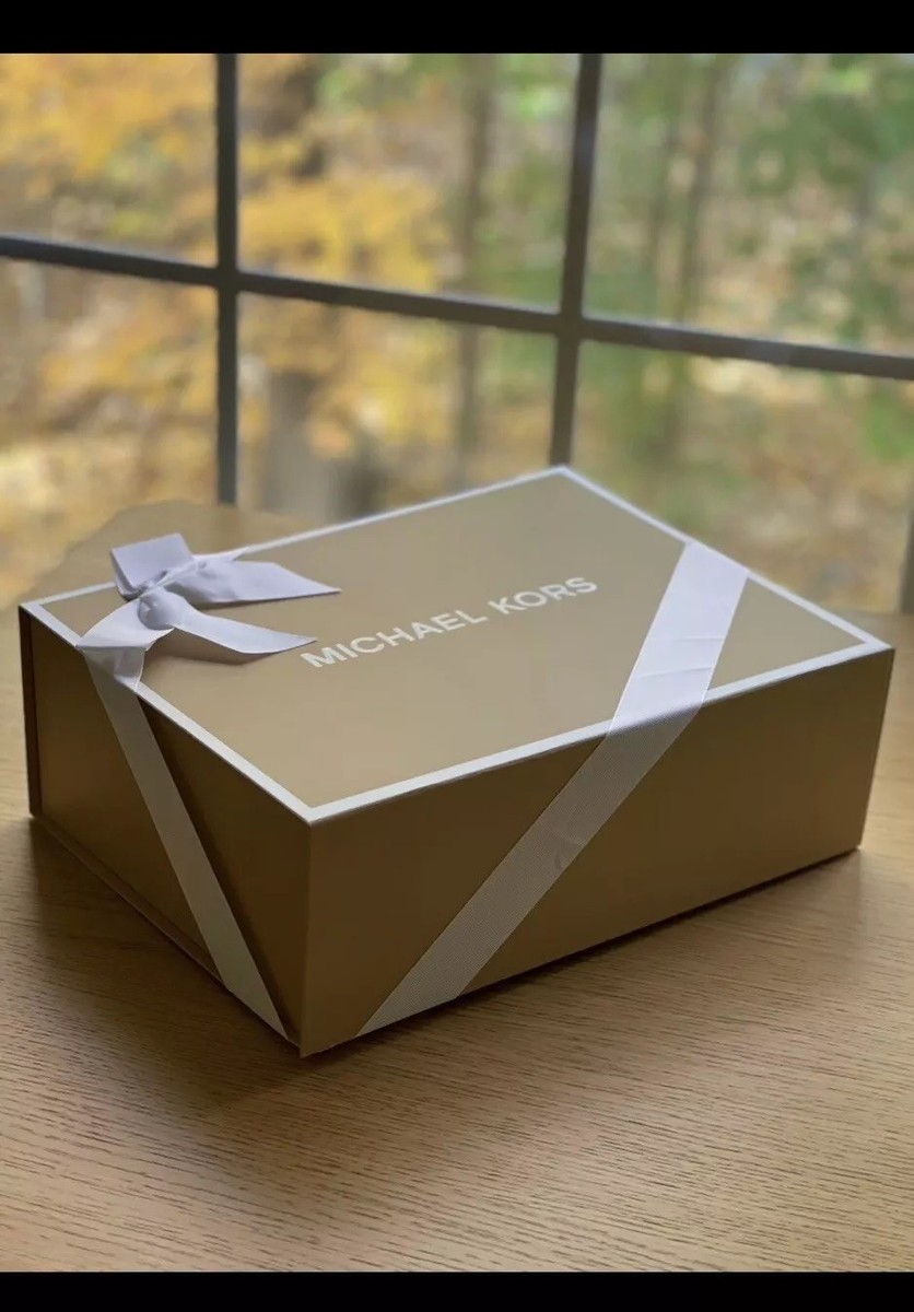 🆘BEST Deal- Michael Kors Beige/White Empty Box )(Ribbon&Tissue 12