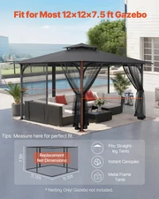 Gazebo Netting Replacement, Canopy Screen (Netting Only)