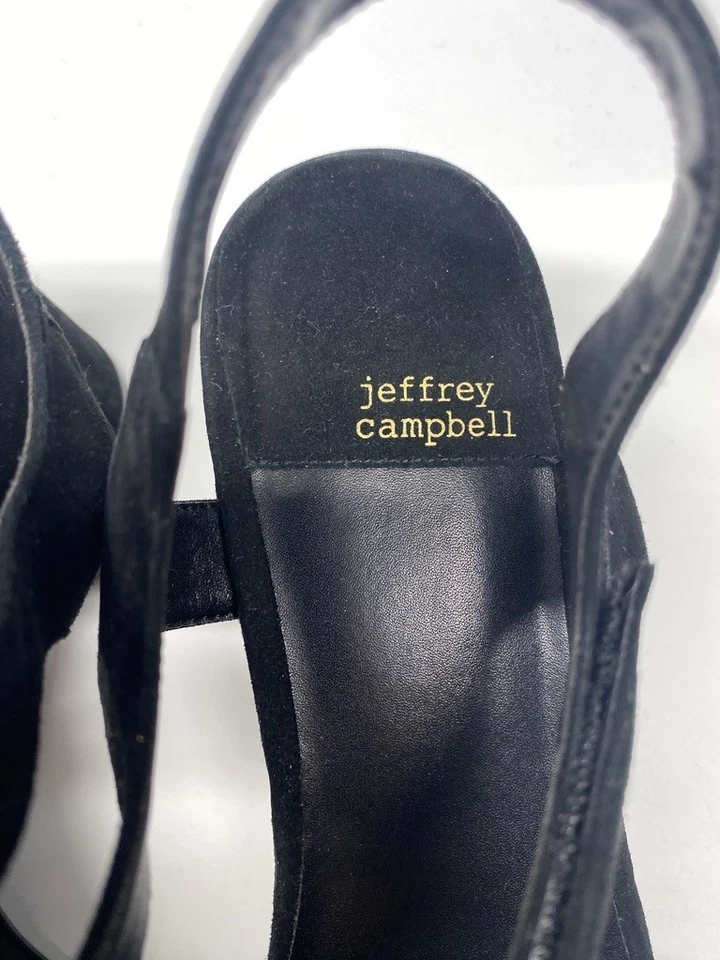 Sandalia de gamuza con tacón negro atemporal Jeffrey Campbell para mujer talla 11 Foto 3 de 4