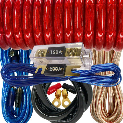 Complete 0 Gauge up to 6500 Watts Car Amplifier Installation Power Wiring Kit wi