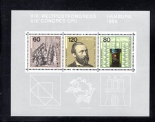 GERMANY:  1984,  M/S. UPU CONGRESS,  MNH OG.