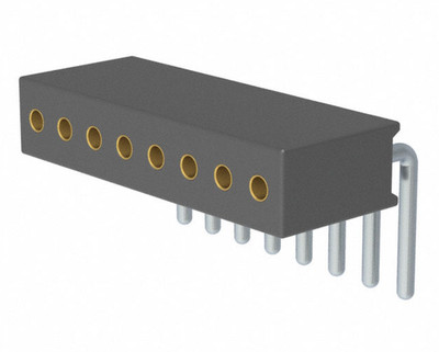10pcs Mill-Max 8-Position Receptacle Connector 0.050'' (1.27mm) Through Hole RA