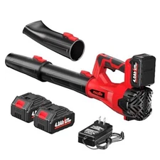 Cordless Leaf Blower, 6 Speed Modes, 500 CFM/150 MPH Leaf Blower Cordless Red