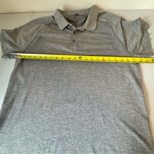 Lululemon Men’s Metal Vent Tech Polo Shirt Gray Size L Short Sleeves - Picture 11 of 13