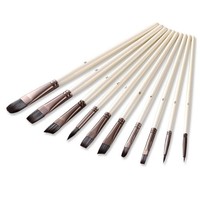 10Pcs KüNstler Pinsel Set Nylon Haar Aquarell Acryl ÖL Malerei Pinsel