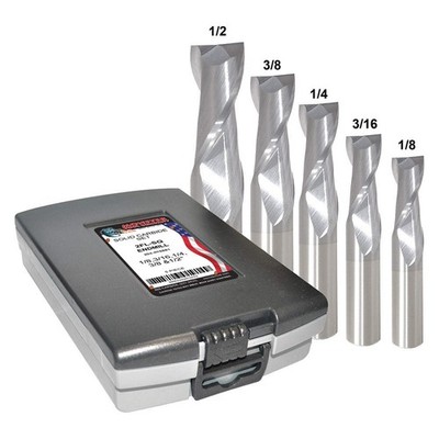 GRAINGER APPROVED 204-888882 End Mill Set,5 pc,Square,Carbide 45XH96