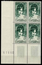 FRANCE 1950 Mme RECAMIER Bloc x 4 YT n° 875  Neuf ★★ luxe / MNH (A)