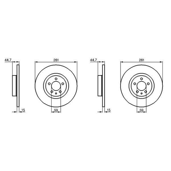 2X Bosch Bremsscheiben 281Mm Voll Vorne Passend FüR Alfa Romeo 156 | 0 986 478 6-image