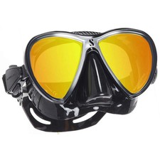 Scubapro Synergy Twin Mask, with Mirrored Lens and Comfort Strap, Black/Silver