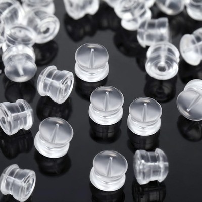 Earring Backs Rubber,50pcs Soft Clear Earring Backs for Studs,Hypoallergenic ...