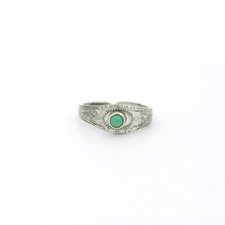 Sterling Silver Green Stone Split Band Ring - Size 7.5 C31026634