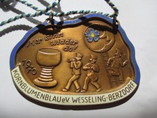 Estate RARE Original Carnival Medal Medal 1970 CORNFLOWER BLUE Cologne Wessel
