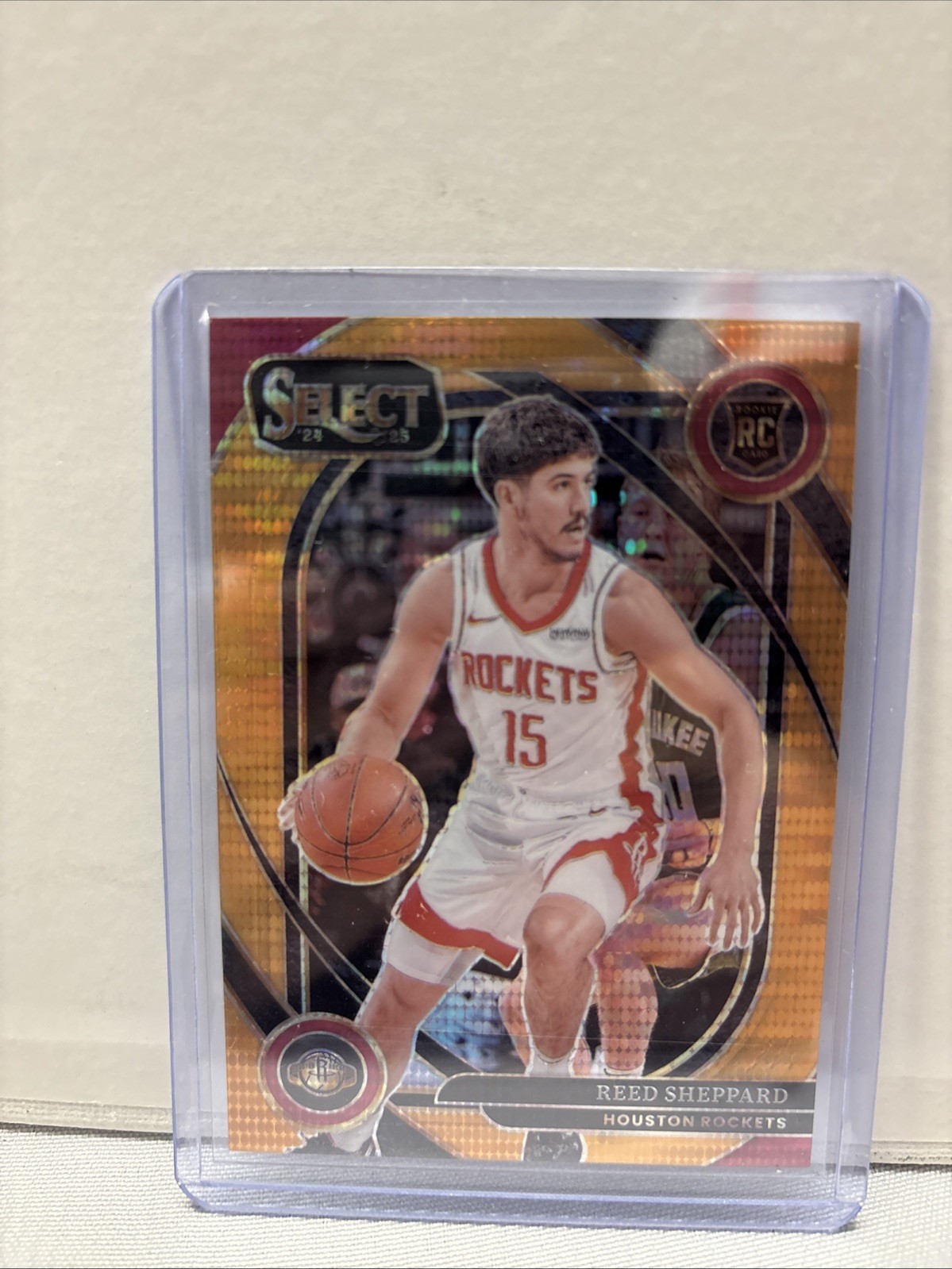 2024-25 Panini Select Basketball Courtside Reed Sheppard RC Orange Pulsar /18