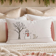 Winter Snowman Pillow Covers 12X20 Rustic Cozy Christmas Decor