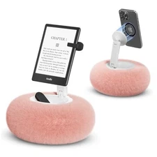 Magnetic Phone Pillow Stand, Phone Holder for Bed,Lap,Desk, Cozy Pillow Pink