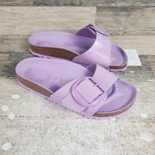 Birkenstock Madrid Big Buckle Womens Slide Sandal 4 Narrow Crocus Patent Leather