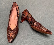Vintage Tapestry MCM Pumps Women Shoe Heels 50s/60s Modern Size 7.5/8 Narrow