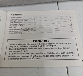 Super Off Road Ivan Ironman Stewarts NES Nintendo Manual de instrucciones solamente