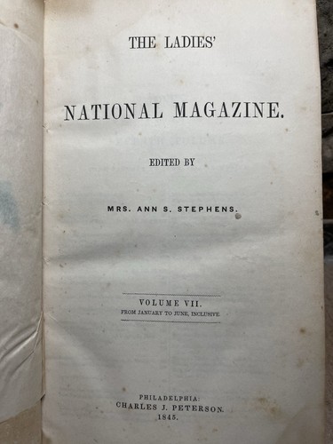 1845 LADIES NATIONAL MAGAZINE BOUND VOL VII PETERSON COLOR DRESS FASHION PLATES - Picture 3 of 24