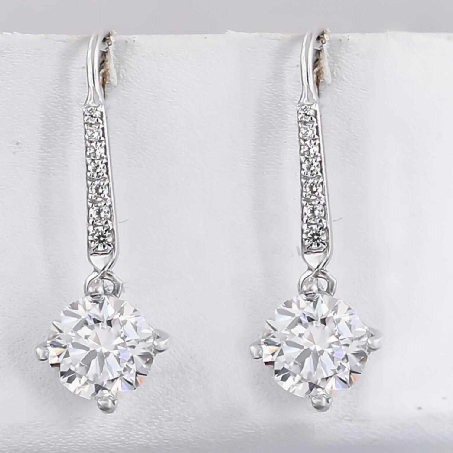 8.00 Ct Certified F VS1 White Diamond Dangler Earrings in 925 Silver For Women