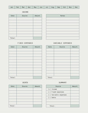 Digital PDF Beige Minimalist Monthly Budget Planner Instant Download