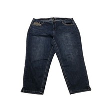 Lane Bryant Women Jean 24 High Rise Capri Dark Wash