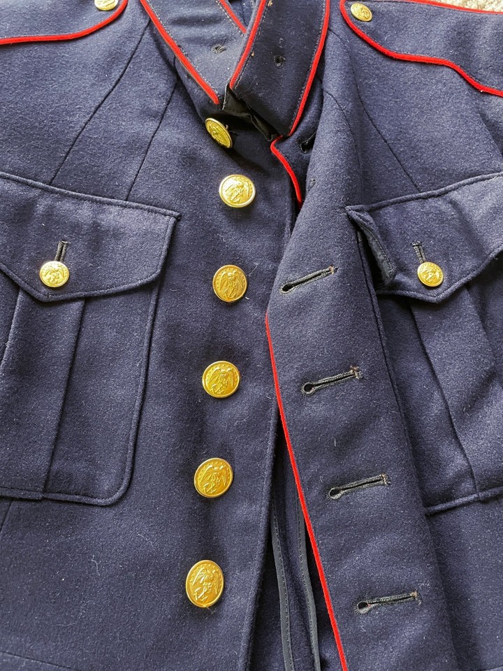 Vintage Military Coat USMC Marine Corps Dress Blue Uniform Jacket | eBay