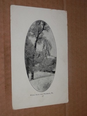PENOBSCOT PA - 1901-1907 ERA POSTCARD - WINTER SCENE - LUZERNE COUNTY