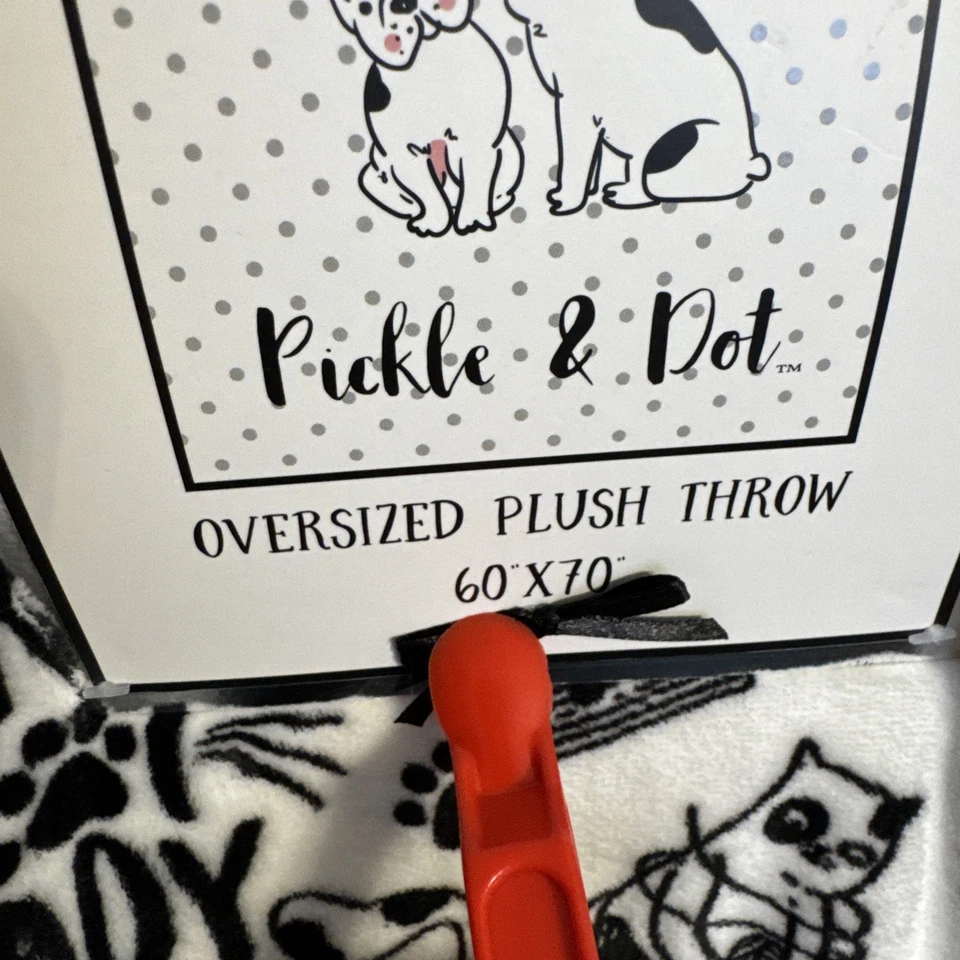 NUEVO CON ETIQUETAS Pickle & Dot Cat Gran Tamaño Peluche Lanzamiento Gato Loco Dama Divertida Manta 60 x 70 Foto 3 de 4