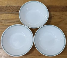 3 Corelle Rosemarie Serving Bowls 2 Green Bands - 8 1/2”