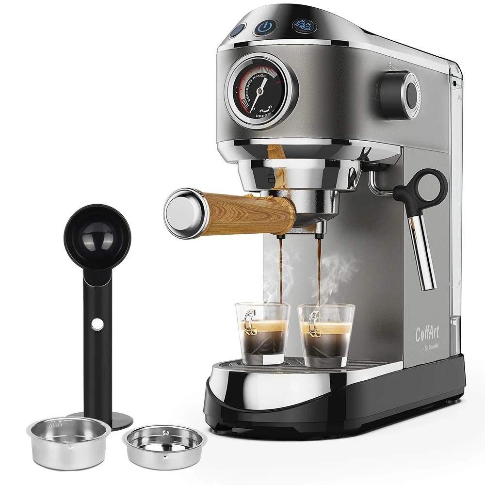 BIOLOMIX 20 Bar Espresso & Cappuccino Coffee Machine with Milk Frother 1.1L Tank