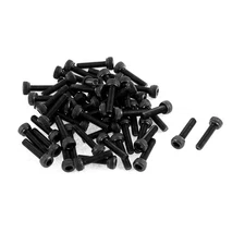 M2.5 x 10mm Alloy Steel Hex Bolt Socket Head Cap Machine Screw Black 50pcs