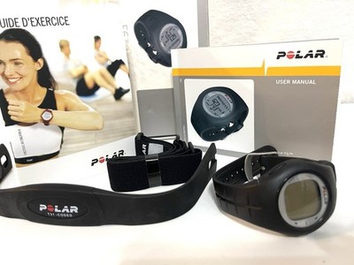 Polar F6 Fitness Watch Heart Rate Monitor w/Chest Band /Manual /Original Box-Blk