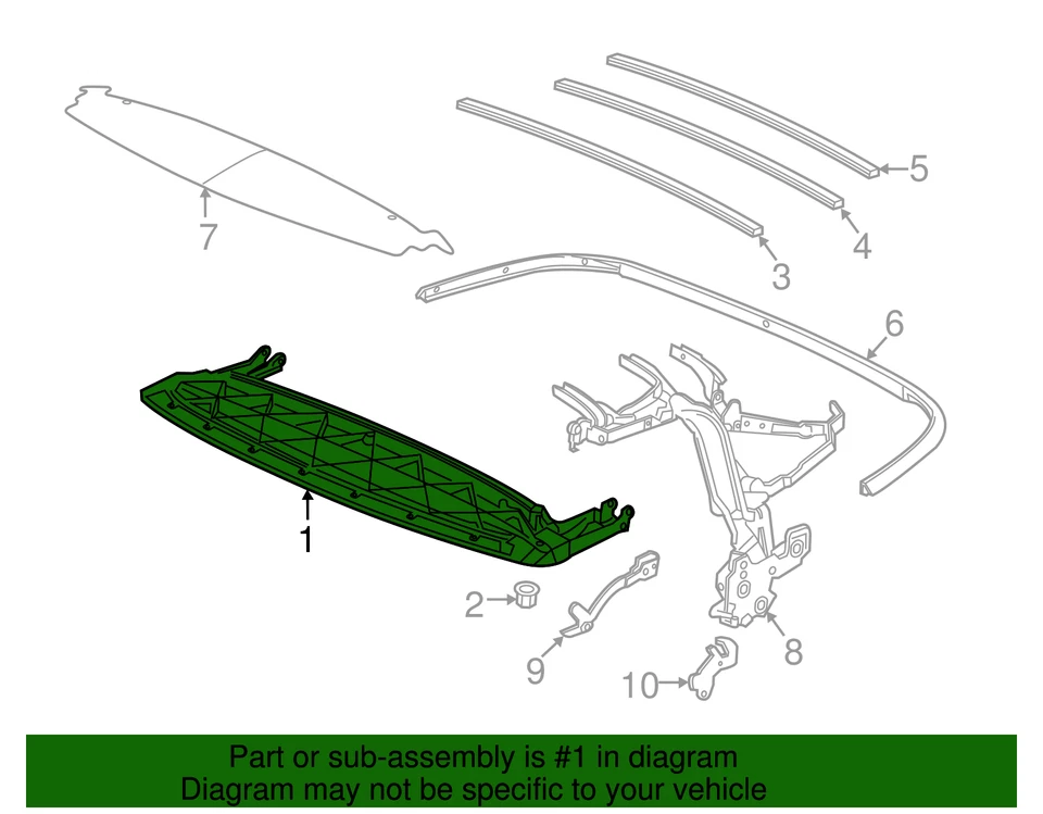 Genuine GM Folding Top Number 1 Bow 23253678 Foto 4 de 4