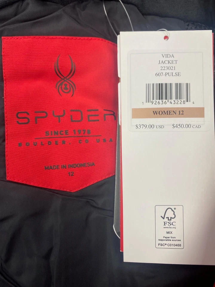 Womens SPYDER Waterproof Insulated RED Ski Jacket $379, Size: 12 - Image 4 of 4