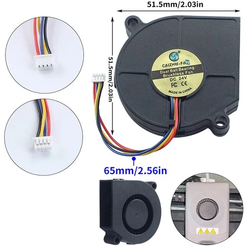 For FlashForge AD 5M Pro 5015 3D Printer 24V Extruder Turbo Cooling Fan Cooler