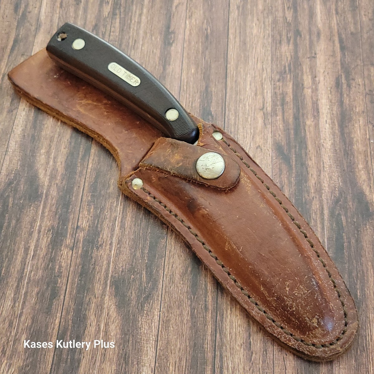 Schrade Old Timer 158OT Guthook Knife USA Sawcut Delrin Handles CS