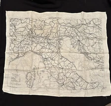 GREAT!! WW2 ROYAL AIR FORCE RAF SILK ESCAPE MAP 7331/7332 North and South Italy