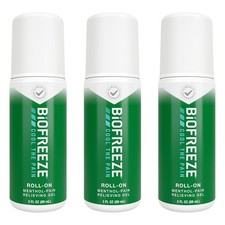 Biofreeze Roll-On Pain-Relieving Gel 3 FL OZ, Green Pack Of 3 Topical Pain