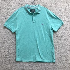 Rodd Gunn Polo Shirt Large Adult Green Pique Short Sleeve Logo Sports Fit Mens