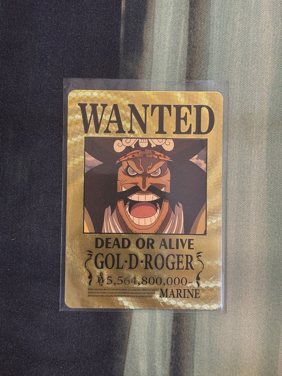 Gol D Roger One Piece Wanted Poster Gold Card | eBay