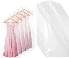 Prasacco 15 Packs Plastic Dry Cleaner Bags, 60X120Cm/24X47Inch Clear Dry 