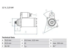 Starter Bosch 0986018500 for Skoda Roomster Fabia I VW Polo